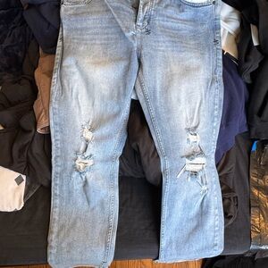 Ksubi Plain Blue Distressed Jeans